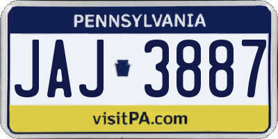 PA license plate JAJ3887