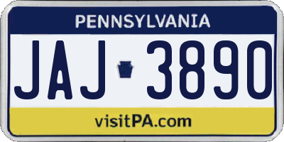 PA license plate JAJ3890