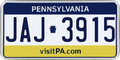 PA license plate JAJ3915