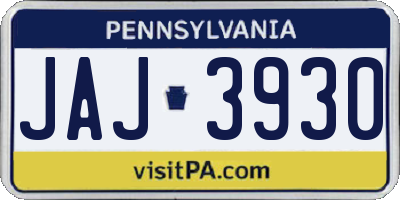 PA license plate JAJ3930