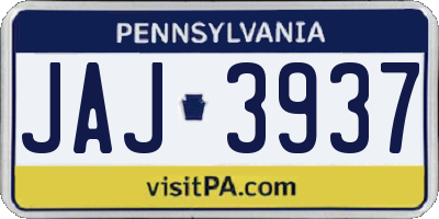 PA license plate JAJ3937