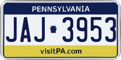PA license plate JAJ3953