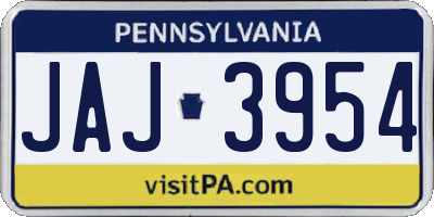 PA license plate JAJ3954
