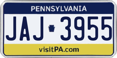 PA license plate JAJ3955