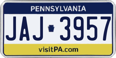 PA license plate JAJ3957