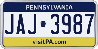 PA license plate JAJ3987
