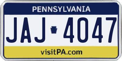 PA license plate JAJ4047