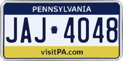 PA license plate JAJ4048