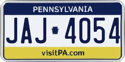 PA license plate JAJ4054