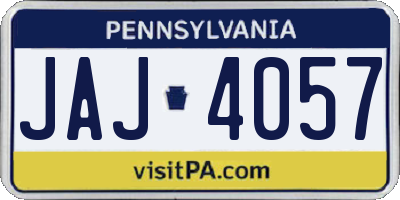 PA license plate JAJ4057