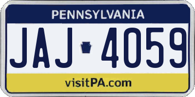 PA license plate JAJ4059