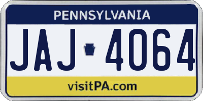 PA license plate JAJ4064