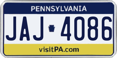 PA license plate JAJ4086