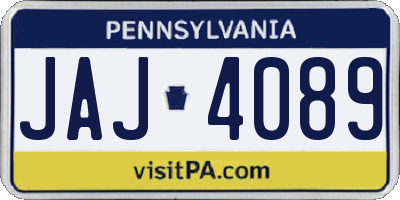 PA license plate JAJ4089