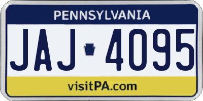 PA license plate JAJ4095