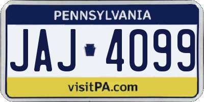 PA license plate JAJ4099