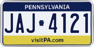 PA license plate JAJ4121