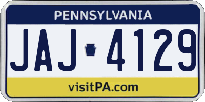 PA license plate JAJ4129