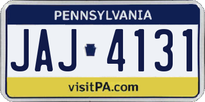 PA license plate JAJ4131