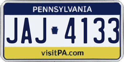 PA license plate JAJ4133