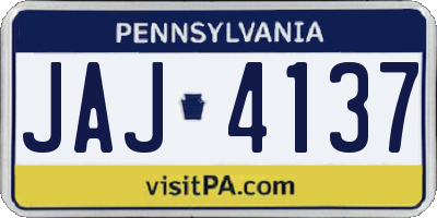 PA license plate JAJ4137