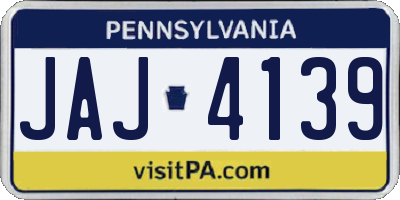 PA license plate JAJ4139