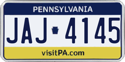 PA license plate JAJ4145