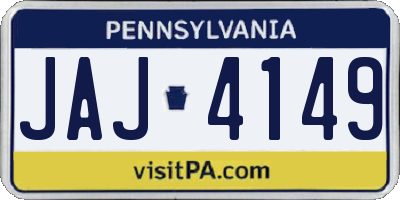 PA license plate JAJ4149