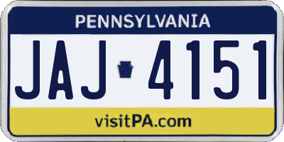 PA license plate JAJ4151