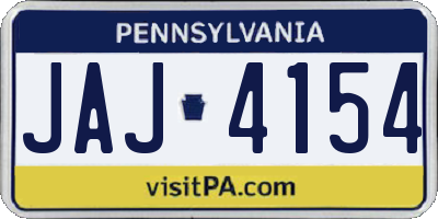 PA license plate JAJ4154