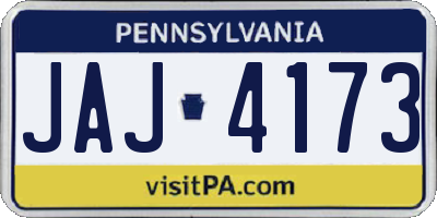 PA license plate JAJ4173