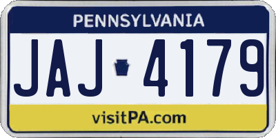 PA license plate JAJ4179