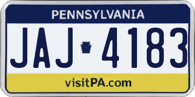 PA license plate JAJ4183