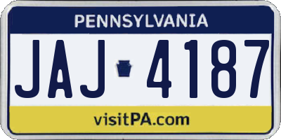 PA license plate JAJ4187