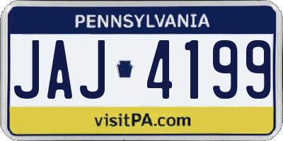 PA license plate JAJ4199