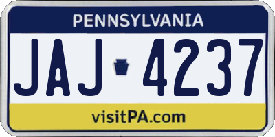 PA license plate JAJ4237