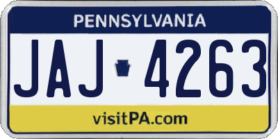 PA license plate JAJ4263