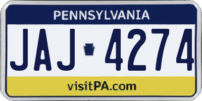 PA license plate JAJ4274
