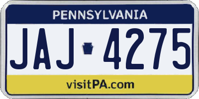 PA license plate JAJ4275