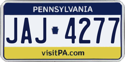PA license plate JAJ4277