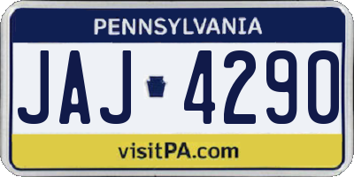 PA license plate JAJ4290