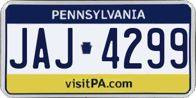 PA license plate JAJ4299