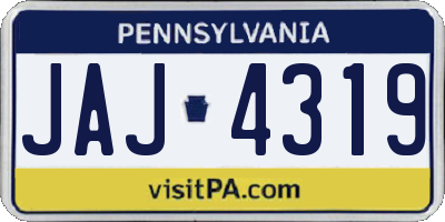 PA license plate JAJ4319