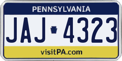 PA license plate JAJ4323