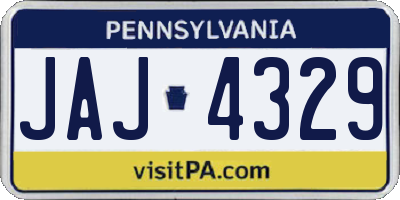 PA license plate JAJ4329