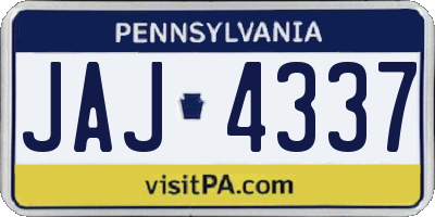 PA license plate JAJ4337