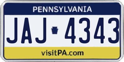 PA license plate JAJ4343