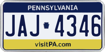PA license plate JAJ4346