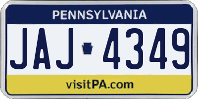 PA license plate JAJ4349