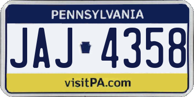PA license plate JAJ4358